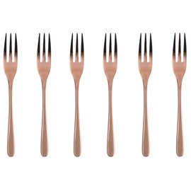Sambonet - Taste Set di 6 Forchette Dolce in Acciaio Inox, Forchette da Dessert finitura PVD, Lavabili in lavastoviglie, Copper