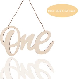 Wooden Sign Cutout Letter for 1st Birthday Party, Photo Prop for Baby Shower Decorations, Wall Decor Table Display Baby Chair Photo Booth Props