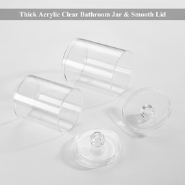 WACAR 4 Stück Wattestäbchen Behälter, Acryl Wattepadspender Wattepads Aufbewahrung Ohrstäbchen Behälter Wattestäbchen Spender Q tips Behälter for Badezimmer Aufbewahrung Organizer