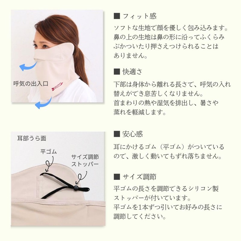 [White Beauty] UV Protection Face Cover (UV Protection Face Mask),