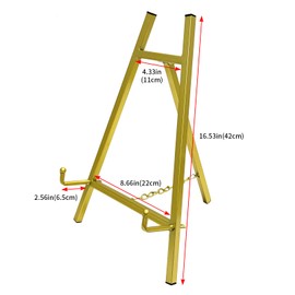 Metal Easel Plate Stands for Display,Mirror Easel Stand Picture Frame Holder Stand,Picture Easels for Display Table Top(Gold)