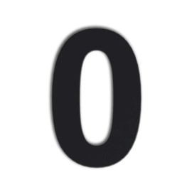 QT Modern House Number - LARGE 8 Inch BLACK- Stainless Steel (Number 0 Zero), Floating Appearance, Easy to Install and Made of Solid 304 Stainless Steel