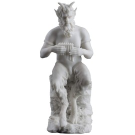 JFSM INC. Pan Playing Flute on Rock Statue - Greek God of The Wild and Nature