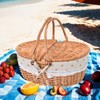 Wicker Picnic Basket with Removable Liner Empty Picnic Baskets with