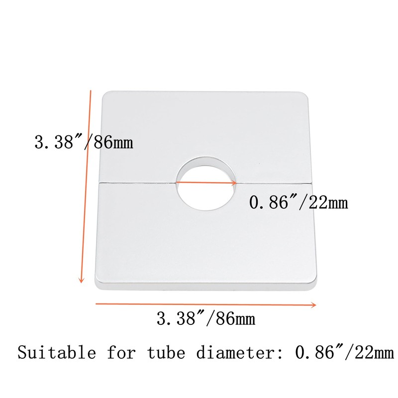 Tsnamay 2 Pcs Wall Split Flange, ABS Square Self-Adhesive Escutcheon