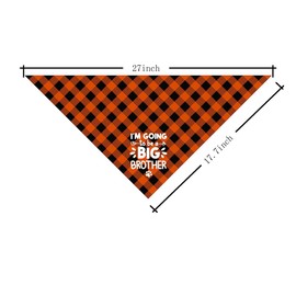 Dog Bandana, I Am Going to Be A Big Brother Dog Bandana, Dog Scarf Plaid Printing, Dog Scarf Accessories, Dog Bandana Pet Scarf, Pet Plaid Scarf Gender Reveal Accessories, Dog Bandana Gift (D26)