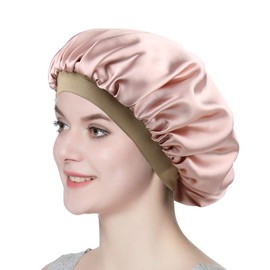 Alnorm Blumige Nachtmütze Doppellagige Satin Head Wraps für stilvolle Mädchen