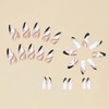 24Pcs Tip Press On Nails Black White Press On Nails
