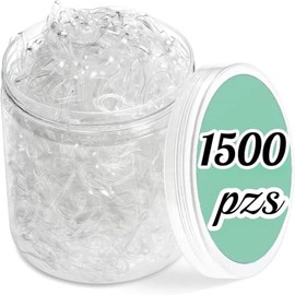 1500 Mini Gomas Elásticas para el Pelo, Ligas Pequeñas para Cabello | Bandas Antideslizantes para Trenzas, Ligeras y Elásticas, Accesorios para Coletas, Peinados ,para Niños y Niñas(Transparente)