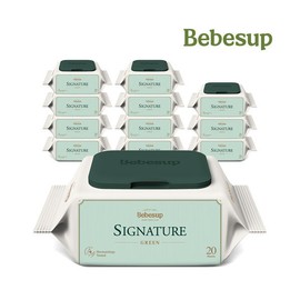 Bebesup Signature Green 20 Sheet Carrying Cap 12 Pack, SG03-Signature Green 20 Sheet Carrying Cap 12 Pack / 베베숲  시그니처 그린 20매 휴대 캡 12팩, SG03-시그니처 그린 20매 휴대 캡 12팩