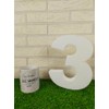 DecoPorex Polystyrene Number 3 Height 20cm for Decorations, Crafts, Birthdays