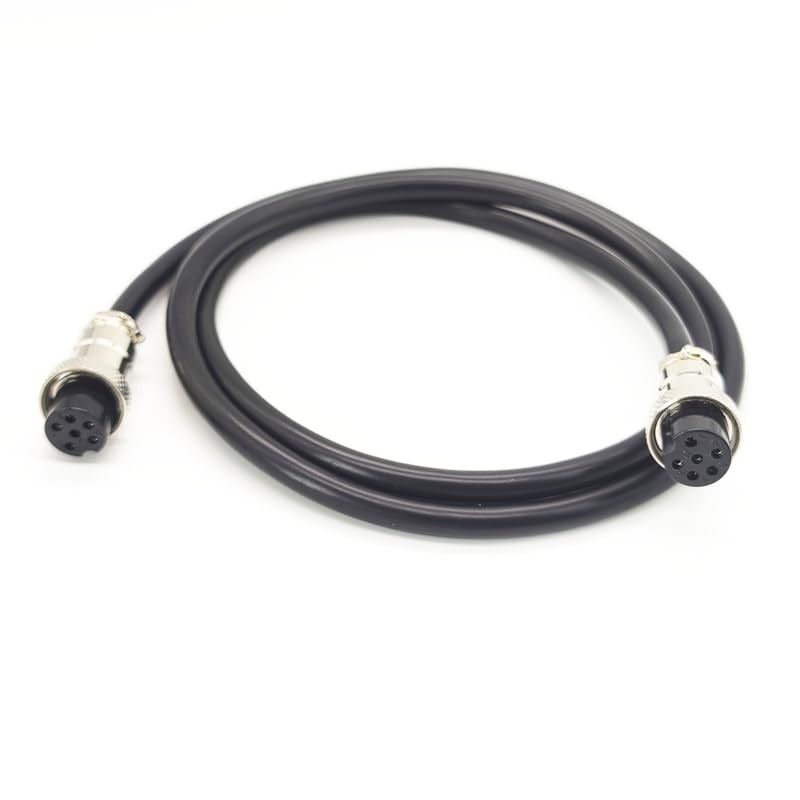 3.28ft GX16 6 Pin Cable Double Female Head Aviation Cordset,