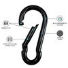 KINLINK 25 Pack Black Steel Carabiner Clip, 2.36 inch Heavy