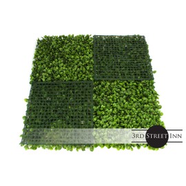 3rd Street Inn Artificial Hedge - Outdoor Artificial Plant - Great Boxwood and Ivy Substitute - Sound Diffuser Privacy Fence Hedge - Topiary Greenery Panels (12, Jasper)