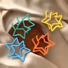 80 90s Colorful Big Acrylic Star Hoop Earrings Neon Geometric