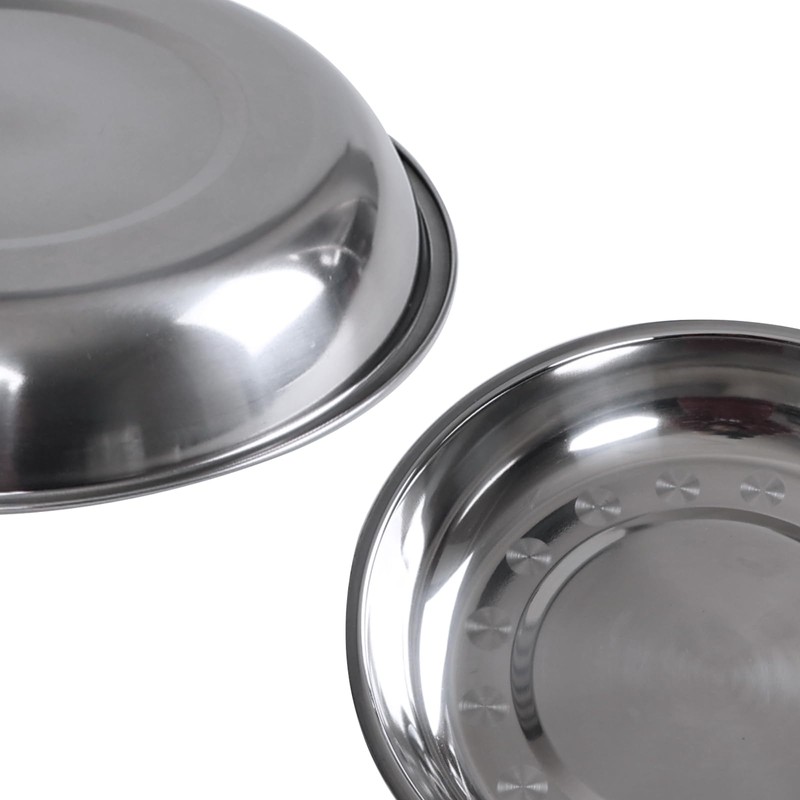 Xyskin Stainless Steel Serving Dinner Plates Tableware, Round Serving Platter