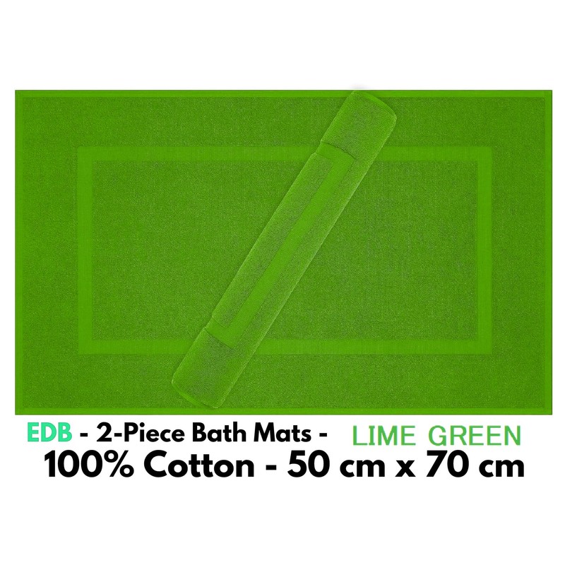 EDB Pack of 2 Terry Toweling Bath Mats Set 100%