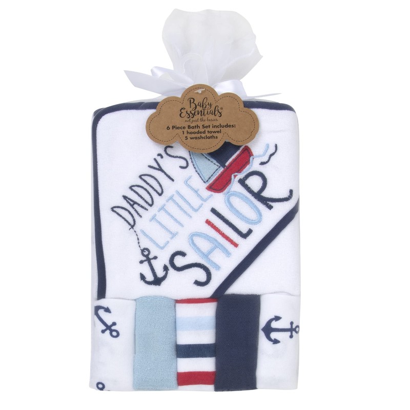 Baby Hooded Towel and Washcloth Set for Infant, Toddler Boys