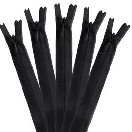Nippon Chuko KS22-580 Concealed Zipper, 8.7 inches (22 cm), Pack of 5, Black