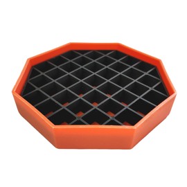 Stainless Products Ltd Polymer Octagonal Drip Tray, Vibrant Black & Orange, Perfect Coffee Companion, Easy-to-Clean Removable Tray (4" x 4" x 0.82")