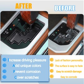 LLKUANG Car Center Console Gear Shift Panel Gear Track Decorative Frame Trim Compatible with Toyota Tundra 2014-2021 Gear Shifter Central Anti-Scratch Cover Interior Accessories(Matt black)