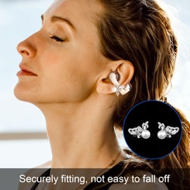 REEYEAR Elegant Earclip Decorative Accessories Compatible with Shokz OpenDots One Eartips – Unique Sparkling Zirconia Clip-On Hoops That Make Your Earbuds Stand Out (Pair)