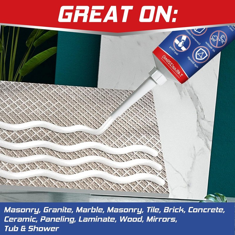 Yeardera Heavy Duty Construction Adhesive, 7.4 Ounce Cement Glue Squeeze