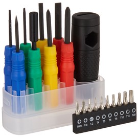 E-Value ED-275 Screwdriver Set, Set of 18, Precision Bit Included, Case with Slide Storage