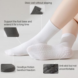 kepiibi 3 Pairs Pilates Socks with Grips for Women, Non Slip Yoga Grip Socks, Grippy Ballet Barre Socks for Dance Hospital