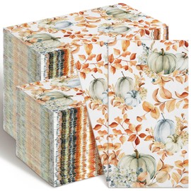 Fuutreo 200 Pcs Fall Disposable Hand Towels for Bathroom Autumn Pumpkins Guest Paper Napkins Decorative Hand Towel 2 Ply Guest Paper Napkins for Birthday Autumn Thanksgiving Bathroom Kitchen