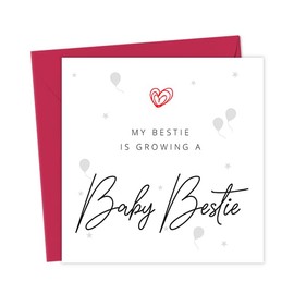 My Bestie is growing a Baby Card | Cute Pregnancy Congratulations for Best Friend Pregnant Vibrant Stylish Mum to be