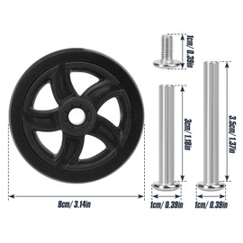 Domiella 4Pcs Luggage Replacement Wheels, OD 50mm 360 Spinner Swivel Casters, Wear-Resistant Rubber Suitcase Trolley Wheels Repair Kit, PF25