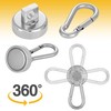 POPPSTAR Carabiner Magnet Strong, 4X (17kg Clamping Force) Neodymium Hook
