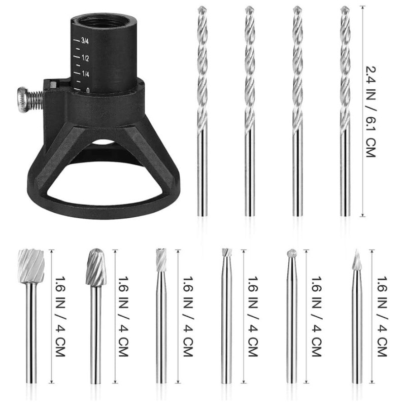 Zerodis 4pcs Wood Milling Cutter Drill Bits + 6pcs HSS