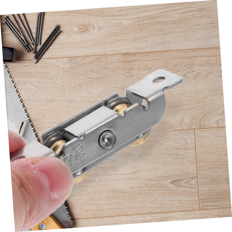 Operitacx 6pcs Sliding Glass Door Roller Double Wheel Kit Track