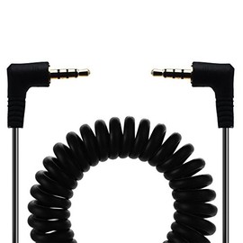 LOKEKE 90 Degree 3.5mm TRRS Male to 3.5mm TRRS Male Audio Spring Cable for Galaxy/8/X/7/7 Plus, Headphones, Laptops, PCs, MP3, MP4 and More 1.5M