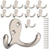 IBosins 10 Pack Heavy Duty Double Prong Coat Hooks Wall
