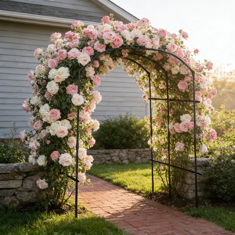 Tall Garden Arch Trellis for Climbing Plants, 87in Tall Metal