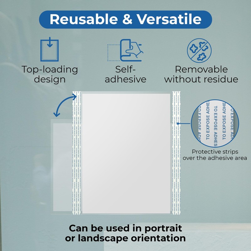 25 Pack - Cling-On Self-Adhesive Window Stickers - Clear Plastic