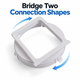 Portable Air Conditioner Exhaust Hose Adapter – White Square-to-Round Connector for Matching AC Outlets