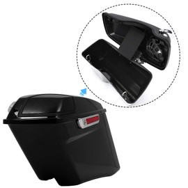 HECASA 5'' Extended Stretched Hard Saddlebags w/Speaker Lids Compatible With 2014-Up Harley Touring CVO Models Street Glide Road Glide Electra Glide