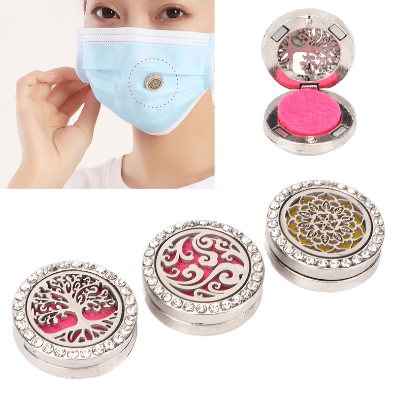 0.9in Diffuser Face Cover Clips Hollow Stainless Steel Magnetic Aromatherapy