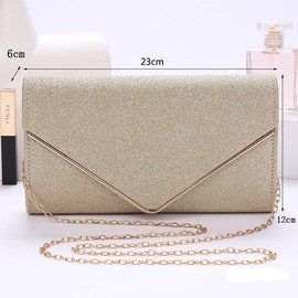 Shengxi Women's Evening Bag Clutch Sparkle Evening Bag with Removable Chain Elegant Envelope Bag Shoulder Bags Chain Bag Shoulder Bag Sequins Handbag for Party Prom, gold