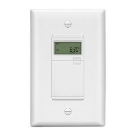 LIDER Programmable Digital Timer Switch for Lights, Fans, Motors, 7-Day 18 ON/Off Timer Settings, 1-Pole, No Neutral Wire Required, Wall Plate Included, UL Listed, White