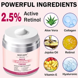 Neck Firming Cream – Moisturizer with Retinol, Collagen, and Hyaluronic Acid for Wrinkles, Fine Lines, Skin Tightening & Repair