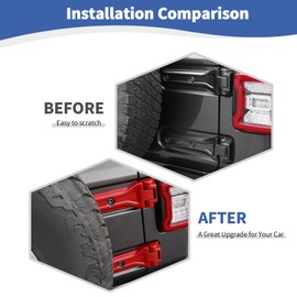 RT-TCZ for Jeep JL Tailgate Hinge Cover Trim Decals Red for Jeep Wrangler JL JLU 2018 up Red Exterior Accessories 2pcs