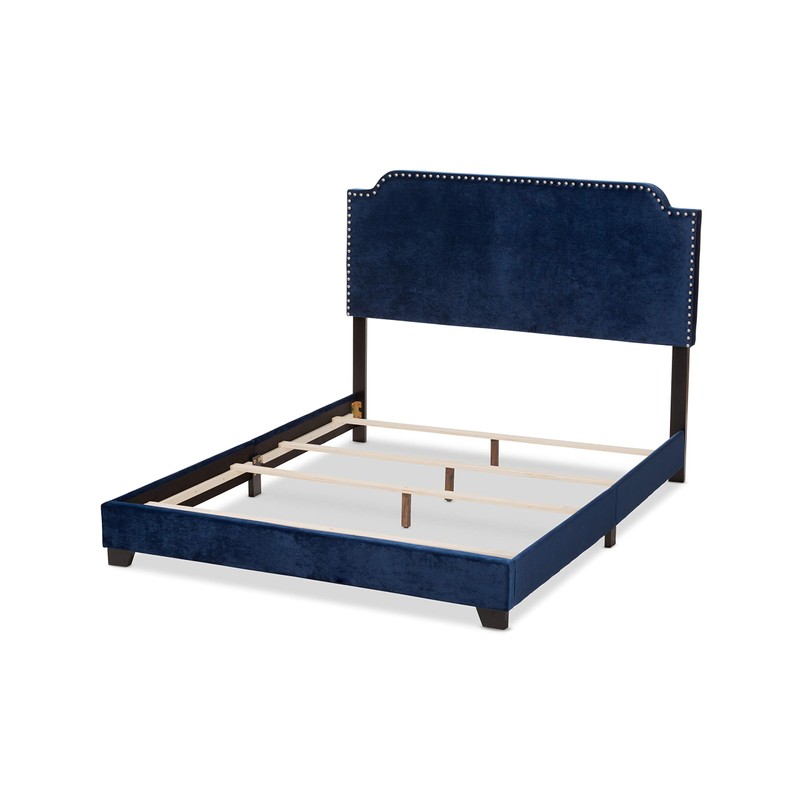 Baxton Studio Beds (Need box spring), Full, Navy Blue
