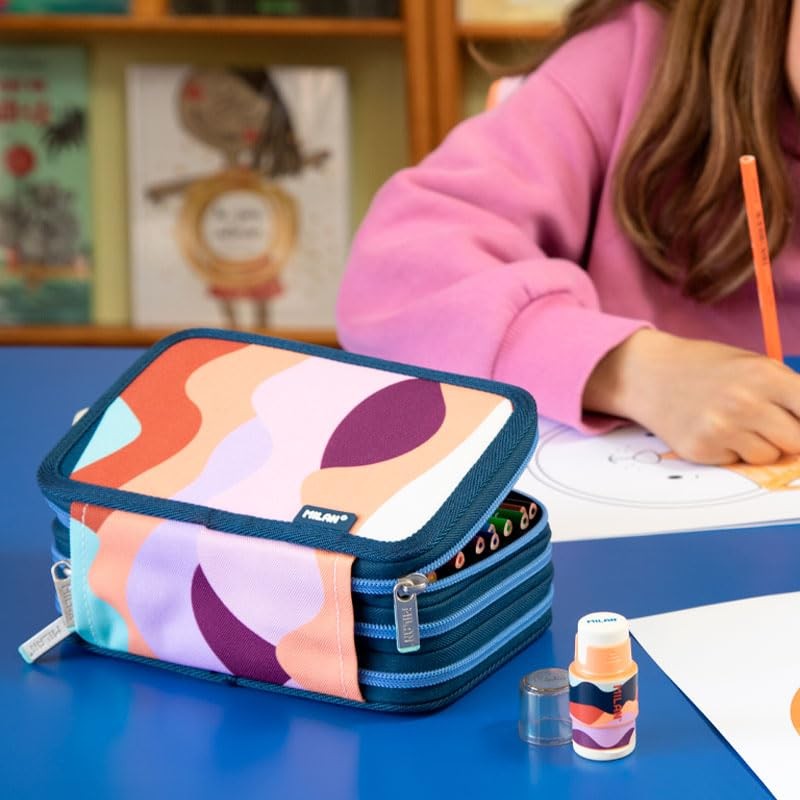 MILAN® The Fun Series 3 Tier Pencil Case, Multi-Colour