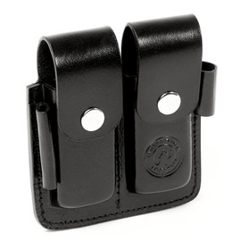 Ledertaff Leather Holster for Leatherman and Other Multitools to Carry on Belt, Space for Bit Kit and Extender, Brown/Black, Small for Wave, Large for Courage (Black, Wave)