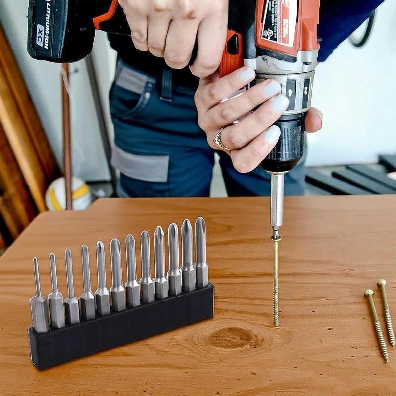 5 Pcs Hex Bit Holder,12 Holes Hex Bit Organiser,Plastic Drill